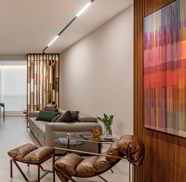 a living room with a couch and a table