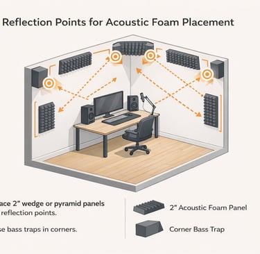 where to place acoustic foam diagram