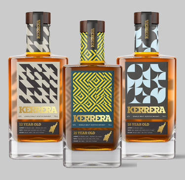 Isle of Kererra Malt Whisky labelling design