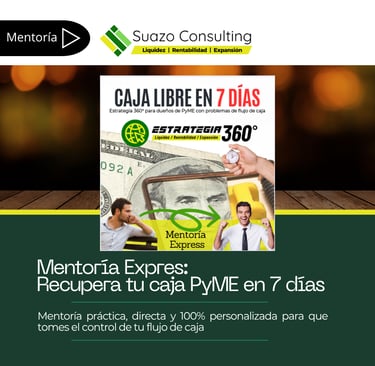 Mentoría Express de Suazo Consulting para PYMEs: programa de 7 días enfocado en recuperar el flujo.