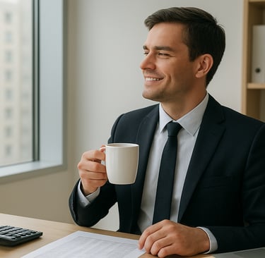 Persona tranquila porque encontró una solución para mejorar su situación financiera