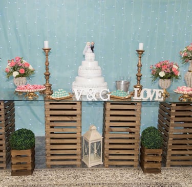 "Decoração de mesa de casamento em Artur Nogueira"