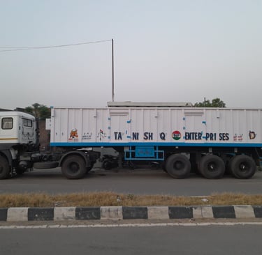 Heavy-duty Flatbed Trailer manufactured for logistics and shipping use.