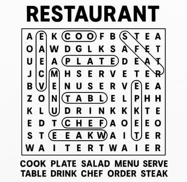 Restaurant Word Search 