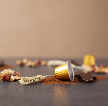Luxurious aluminum coffee pods enhancing Nespresso® performance