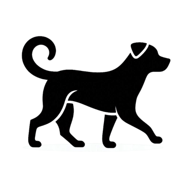a dog is walking on a black background