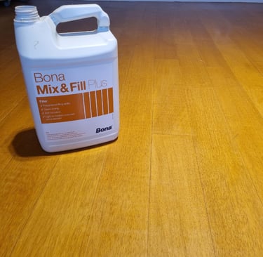 Usamos materiales de primera calidad como Bona Mix&Fill, para un sellado perfecto y duradero.