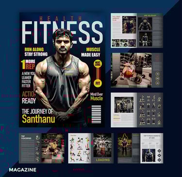 Cover of a fitness magazine featuring a muscular man lifting weights, with bold headline text reading