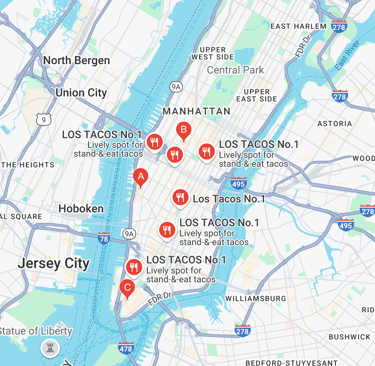 Los Tacos No. 1 Map locations 