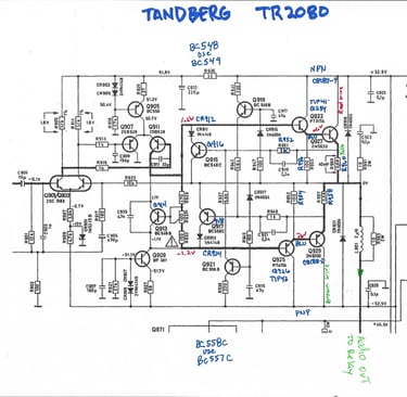 Tandberg TR2080 output section schematic