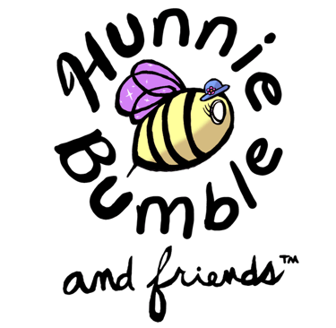 hunnie bumble logo, hunnie bumble and friends, hunnie the bee