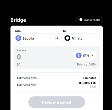 sepolia transfer to minato