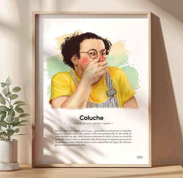Affiche décorative Coluche Le Murmure des Murs
