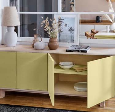 Buffet bas jaune Mon Petit Meuble Français