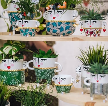 Cache pot fabriqués artisanalement