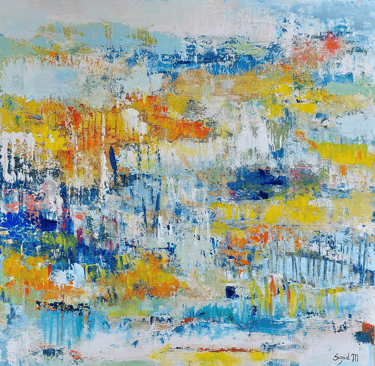 peinture au couteau éveil de la nature par Sigrid M