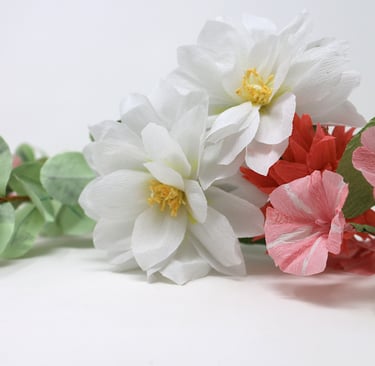 fleurs faites main en papier tornade de roses