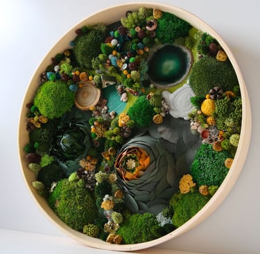 Forêt vue du ciel une oeuvre en végétaux stabilisés par Atelier Origine