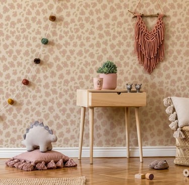 Papier peint léopard rose pour chambre enfant