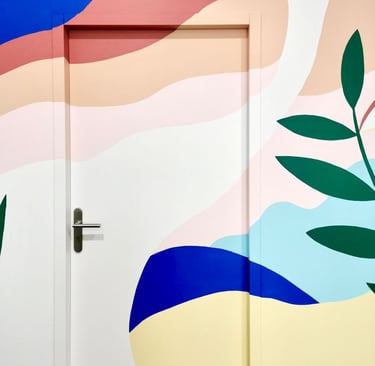 Porte peinte par l'artiste peintre Ilda