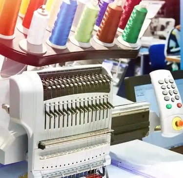 a machine is being used to make a sewing machine