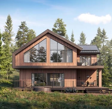 maison moderne en foret