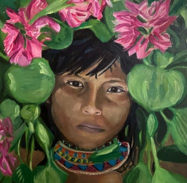 portrait gouache indigène amérique du sud