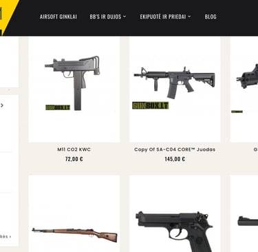 Airsoft prekės panevėžyje. Šratasvydžio prekės panevėžyje.