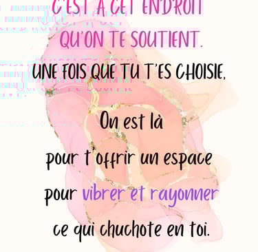 seance de coeur a coeur on te soutient une fois que tu t'es choisie