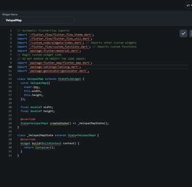 Screenshot of mobile app developer coding