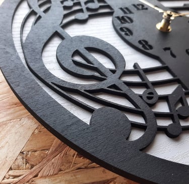 Image of hand made wooden clock