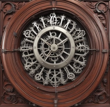 a clock with gears and gears on it