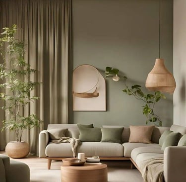 cosy green furnished room