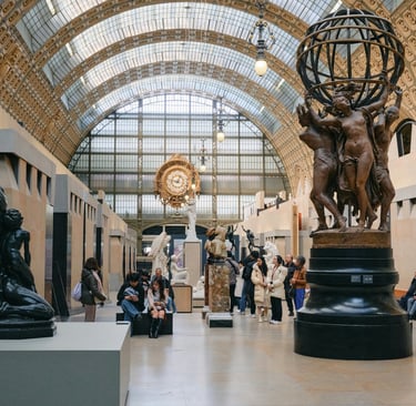 Musée d'Orsay interior with famous clock window in Paris