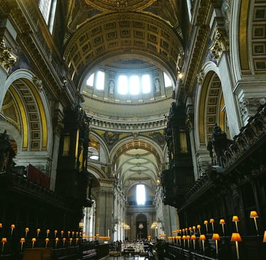 St Paul's Cathedral iconic dome and baroque architecture in London