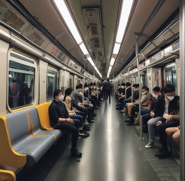 Clean modern Tokyo subway station platform with trains and orderly passengers