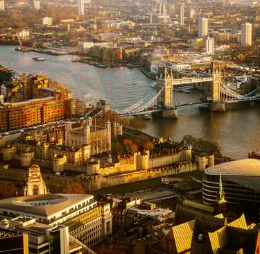 Tower of London medieval fortress with stone towers and defensive wall