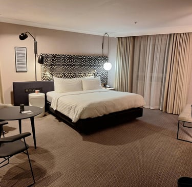 Stylish boutique hotel interior in London with contemporary British design