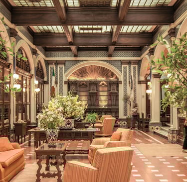 Boutique hotel interior design in trendy Paris neighborhood