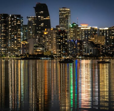 Golden hour view of Miami