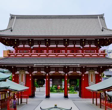 Senso-ji Temple traditional red architecture in Asakusa Tokyo