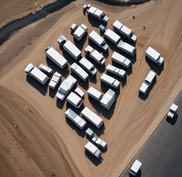 Exterior view of a commercial truck with refrigeration unit in operation.