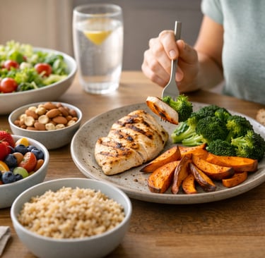 Balanced January meal showing sustainable nutrition by Robb Sheridan personal training