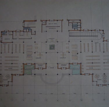 a plan of a building with a large floor plan