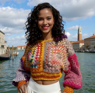 Pull capuche Dorsoduro en crochet mohair pour toutes les saisons T 38/42