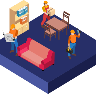 Equipo técnico de R2R adecuando la propiedad