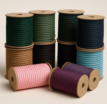 braided eco paper rope rolls in assorted colors
