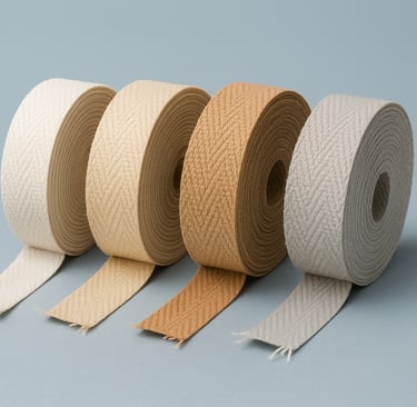 Colorful flat woven paper ribbon rolls for biodegradable paper bags