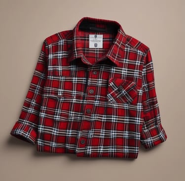 a mens flanel shirt red and block folded up