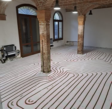 impianto a pavimento fresato